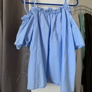 Blue off the shoulder top